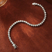 Bezel Set Basket DEF VS Lab Diamond Tennis Bracelet 14K 18K Gold - LGG Jewelry